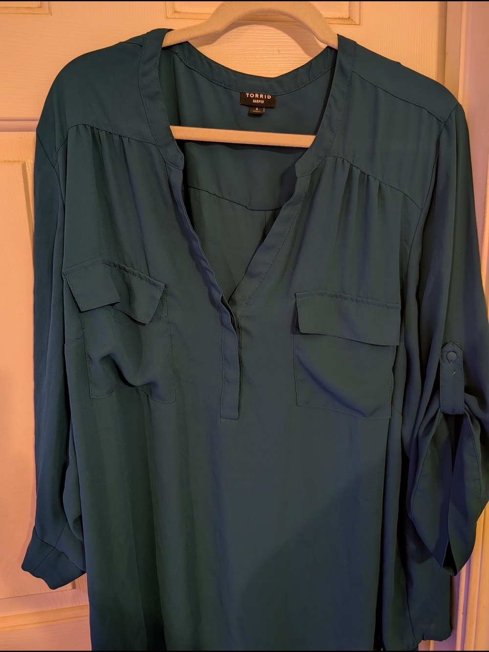 torrid Teal Pullover Tunic with Utility Pockets